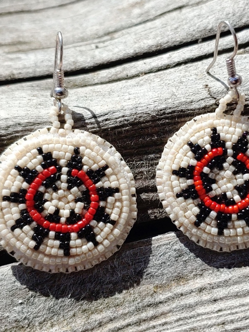 Vintage Beaded Navajo Dangle Earrings, Native American